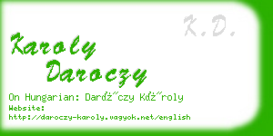 karoly daroczy business card